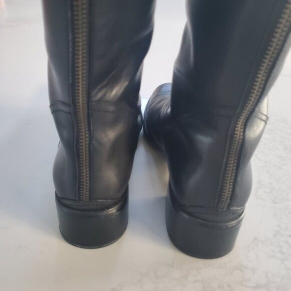 New Franco Sarto Black Leather Tall Riding Boot with Back Zipper size 9.5 - Picture 8 of 14